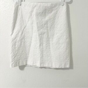Talbots Women’s Size 8 White Embroidered Pencil Mini Skirt Business Casual EUC
